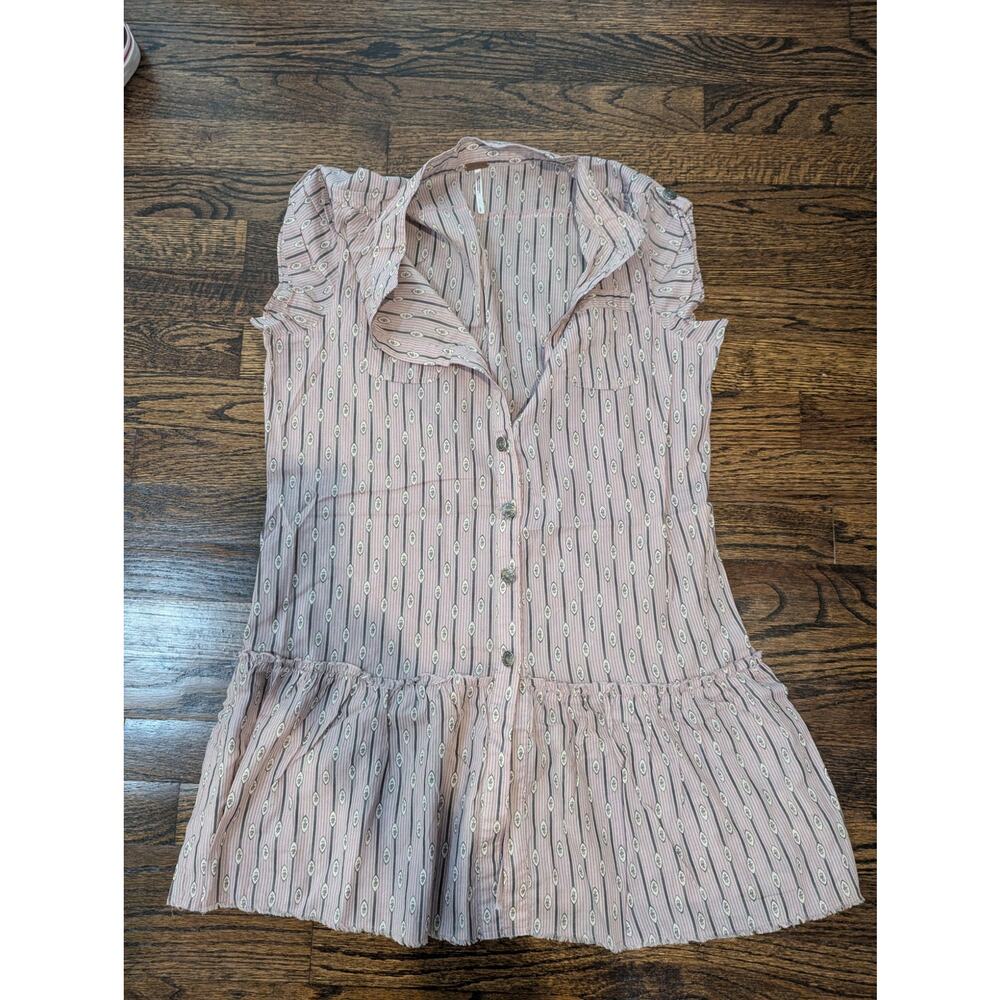 Free People Striped Floral Tunic Top